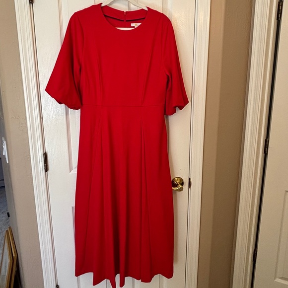 Boden Dresses & Skirts - Boden Classic Red Midi Dress w Flutter Sleeves NEW Women US 10R DO132 Red